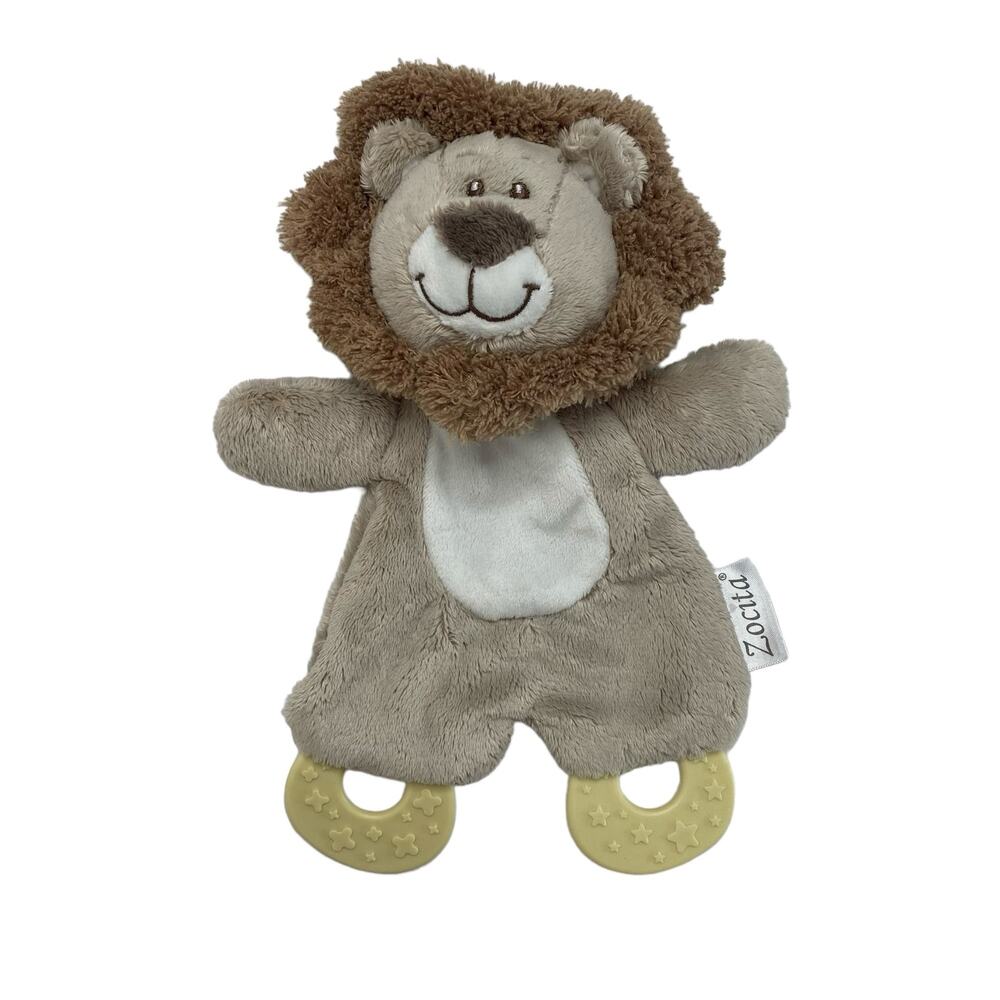 ZOCITA Brown Plush Lion Lovie Teether Soother Stuffed Animal Baby